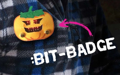 Byg et lysende interaktivt halloween badge med micro:bit / ultra:bit